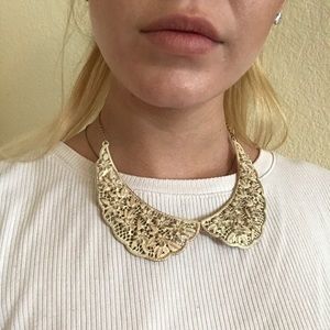 White Lace Collar Statement Necklace